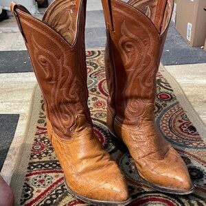 Tony Lama Tan and Brown Western Boots